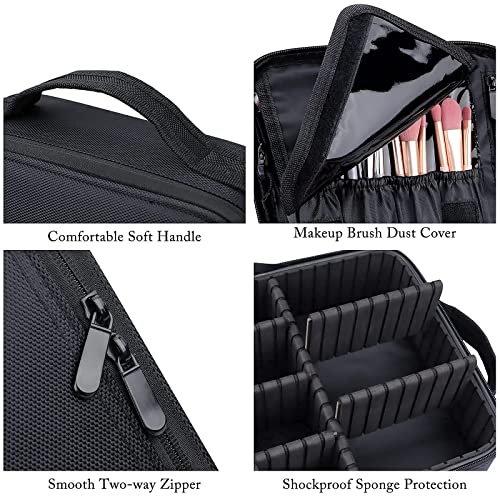 JOURMON Estuche de maquillaje de viaje, Negro -, Bolsa de ma