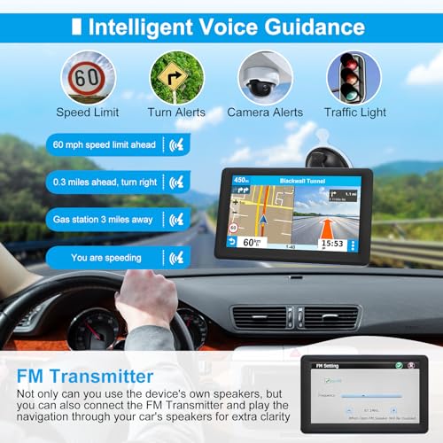 Navegador GPS para coche, camión, RV, mapa más reciente de 2