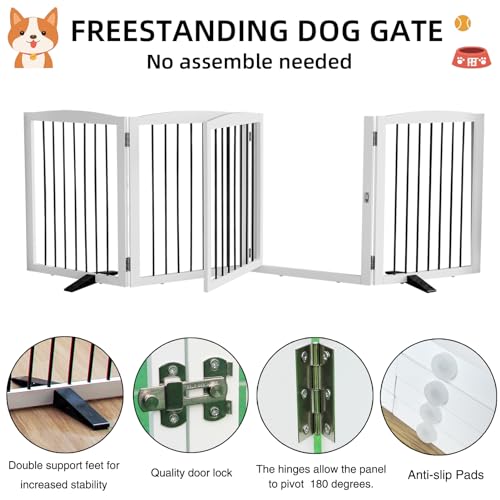 ZJSF Puerta plegable para perros con puerta de entrada, puer