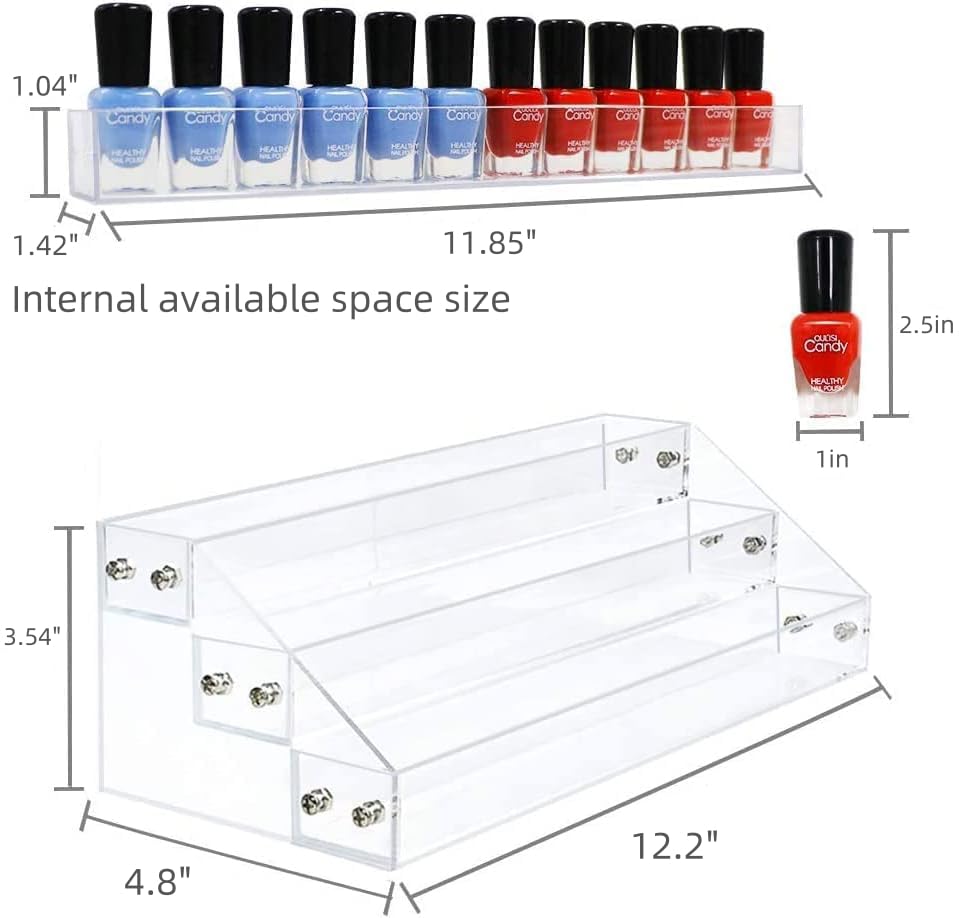 Kingtaily Soporte de estante de 3 capas de acrílico transpar