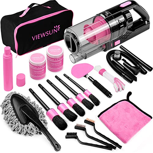 Viewsun Kit de limpieza de automóvil de 17 piezas, kit de de