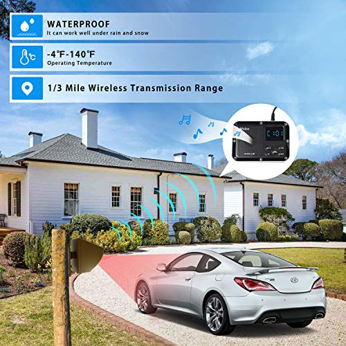 Alarma solar inalámbrica para entrada exterior de 1800 pies,