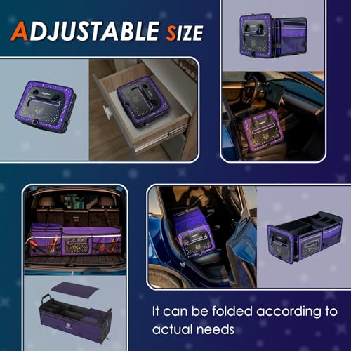 Organizador de maletero, plegable, 95L, morado, incluye paqu