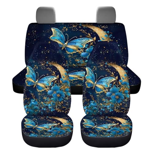 KEIAHUAN Fundas de asiento de coche con diseño de mariposa a