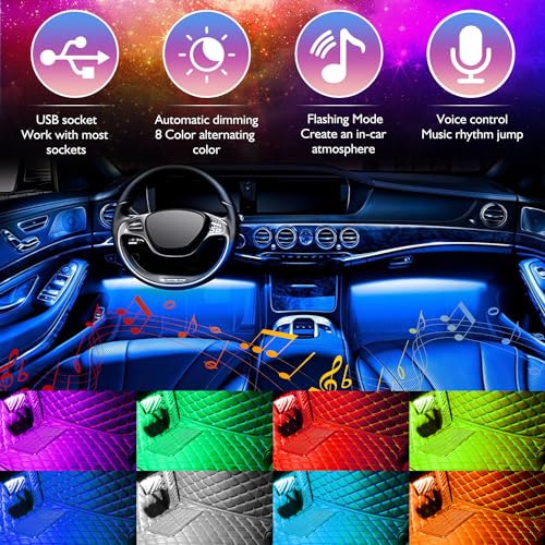 Tira de luces LED para automóvil, 4 unidades de 48 luces LED