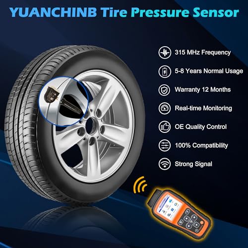 Sensor de presión de neumáticos 315MHz TPMS Sensores 1 unida