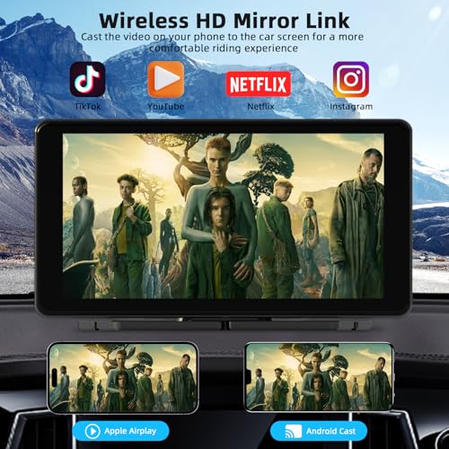 Pantalla Carplay inalámbrica de 7 pulgadas para automóvil, p