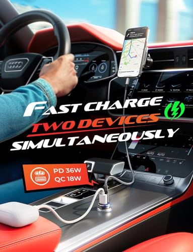 LISEN Cargador de coche para iPhone 16, cargador de coche US