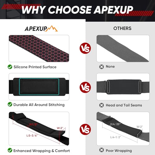 APEXUP Correas de levantamiento con neopreno acolchado, sili