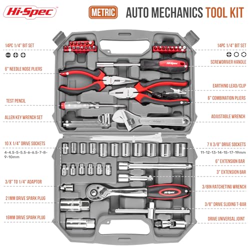 Hi-Spec - Juego de herramienta mecánica para auto (67 piezas