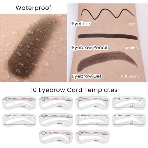evpct Kit de lápiz de cejas para cejas, kit de trío de sello