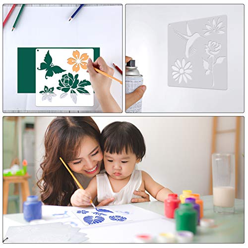 Zonon Kit de plantillas de flores de 17 piezas para pintar s