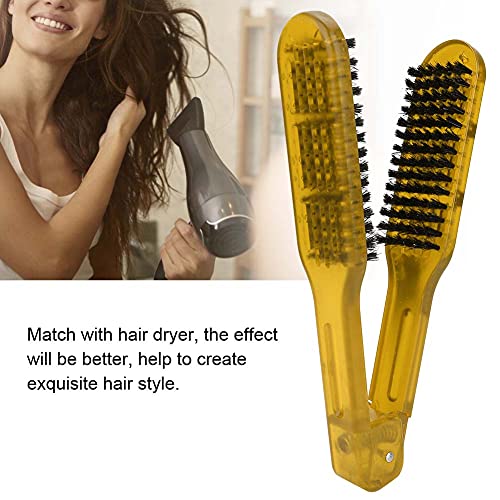 ZJchao Cepillo de doble cara, pinza para alisar el cabello,