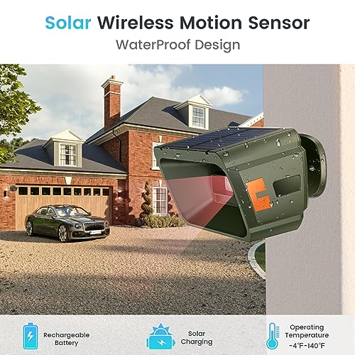 Alarma solar inalámbrica para entrada exterior de 1/2 milla,
