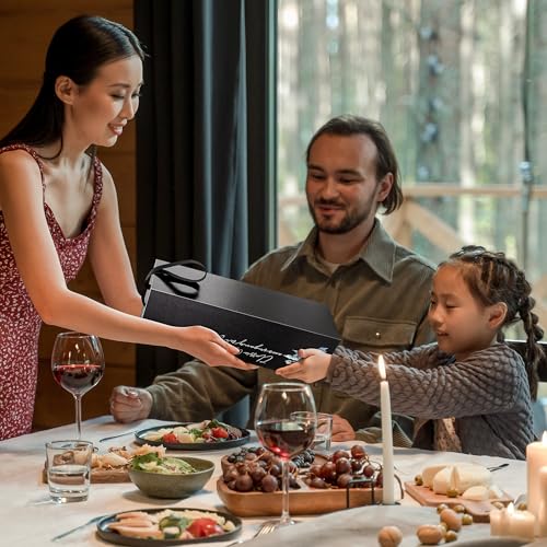 YINGHECX Paquete de 5 cajas de regalo de vino, con asa, bote