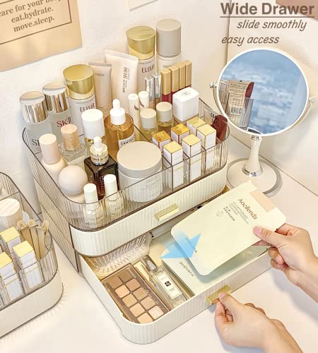 Organizador de maquillaje con cajón apilable, vitrina de alm
