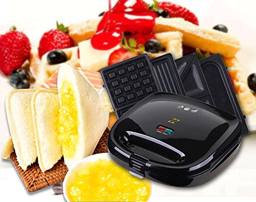 ZZ S6141A-B sandwichera 4 en 1 para desayuno, waffle, omelet