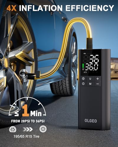 Inflador de neumáticos portátil, bomba inalámbrica, 170 PSI,