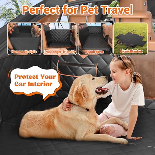 Funda de asiento de automóvil de fondo duro para perros, fun