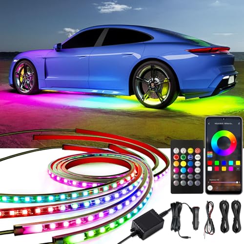 Underglow - Luces de coche, 4 luces LED inteligentes RGB-IC