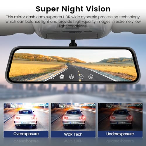 Cámara de espejo retrovisor IPS con pantalla táctil IPS de 9