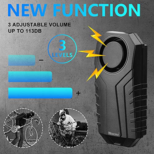 WSDCAM Alarma antirrobo para bicicleta con soporte, 113dB vi
