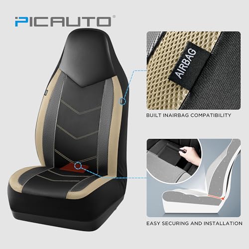 PIC AUTO Fundas de cuero para asiento de automóvil, diseño d