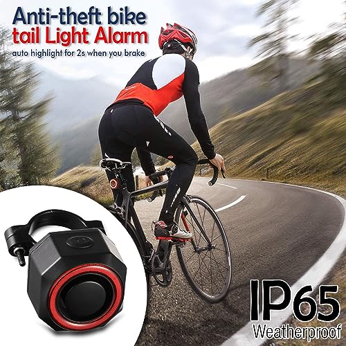 Alarma inteligente antirrobo para bicicleta con luz trasera
