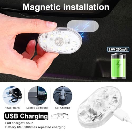 SUNCARACCL 4 luces LED inalámbricas para el interior del aut