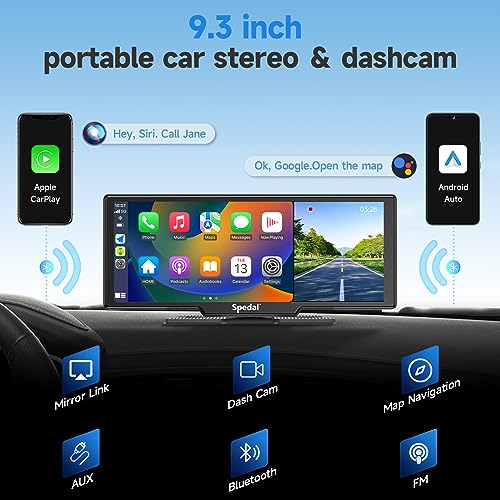 Spedal Apple CarPlay inalámbrico 860 y Android Auto con cáma