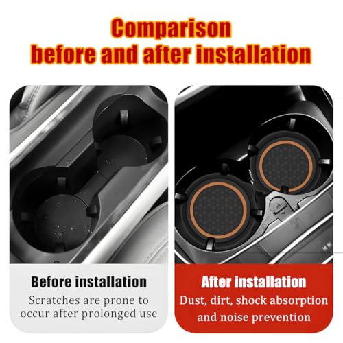 AUCELI Car Cup Holder Coasters, 4PCS Non Slip Waterproof Veh