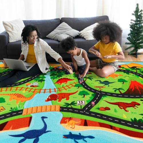 Alfombra de juegos para niños, alfombra de dinosaurio de 78.