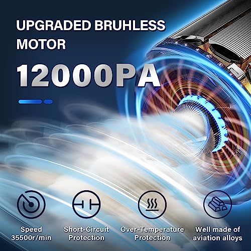 Aspirador de coche portátil inalámbrico - 12000PA 3 en 1 asp