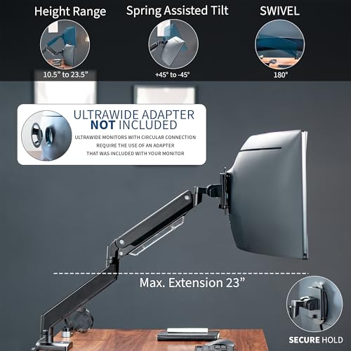 VIVO Brazo de monitor de aluminio resistente de alta calidad