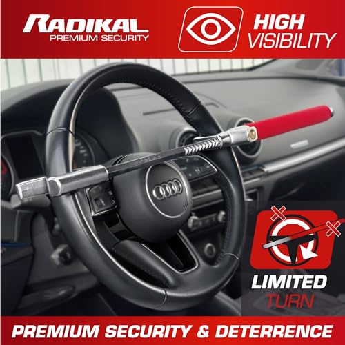 Radikal RK1002 - Cerradura de volante mejorada, más fuerte,