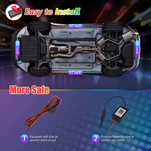 Kit de 4 luces LED de 250 LED para automóvil, control por ap