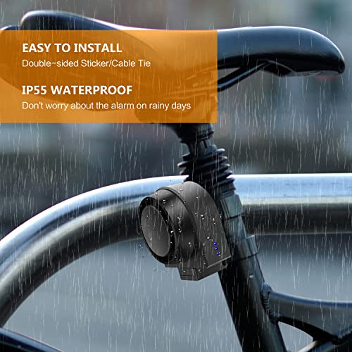 Alarma de bicicleta con carga USB remota 115dB vibración ant