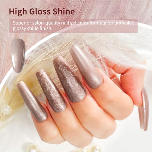 JODSONE Esmalte de uñas de gel de 0.3 fl oz con purpurina nu