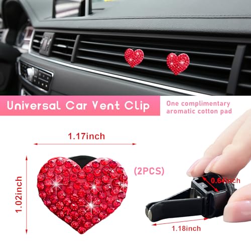 Ziciner 2 dijes con forma de corazón brillante para ventilac