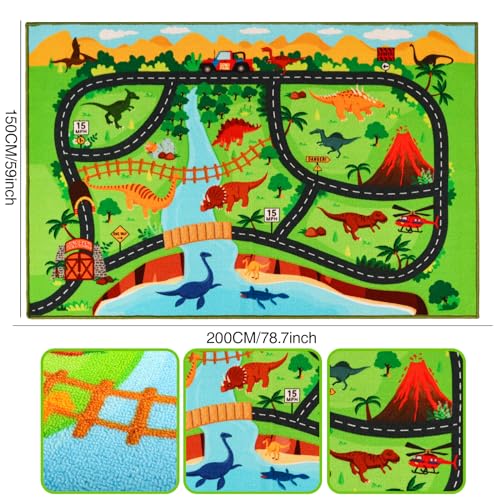 Alfombra de juegos para niños, alfombra de dinosaurio de 78.