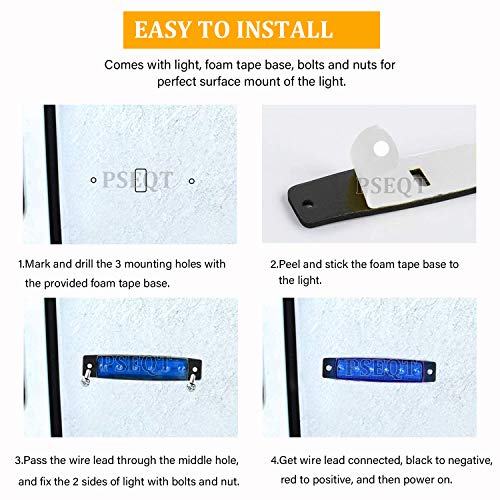 PSEQT 10 unidades de luces LED de tira de roca para auto, lu