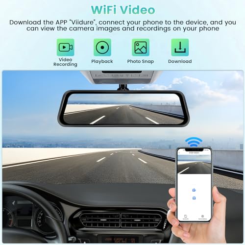 Hikity Cámara inalámbrica Carplay 4K Mirror Dash Cam, cámara