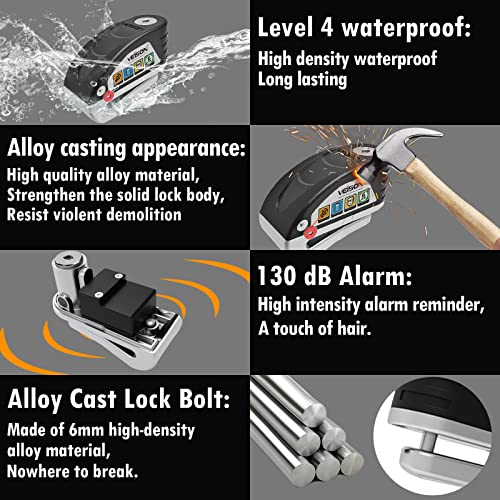 Cerraduras de motocicleta Sistema de alarma antirrobo de 130