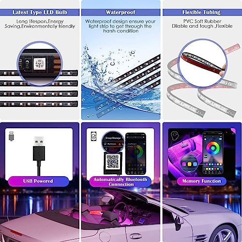 Tira de luces LED RGB 5050 4X 12-SMD Bar colorido brillante