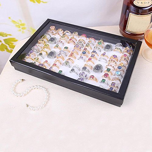 ZLY Bandeja de exhibición de anillos de joyería Caja de alma