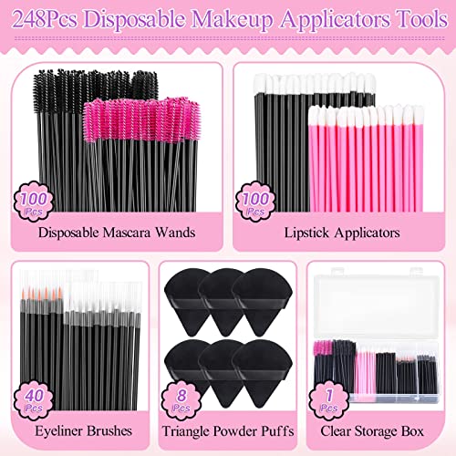 248 aplicadores de maquillaje desechables con soplos triangu