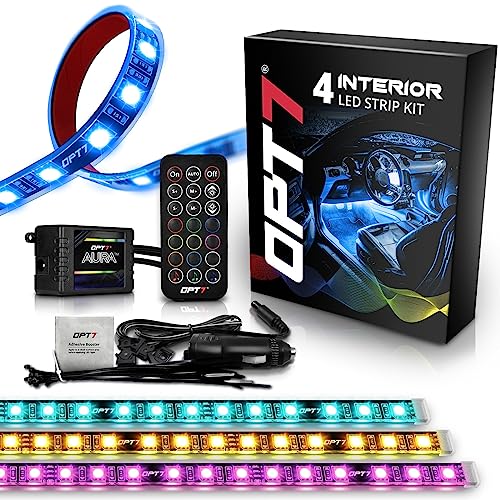 OPT7 Aura - Luces interiores de coche con control remoto, ca