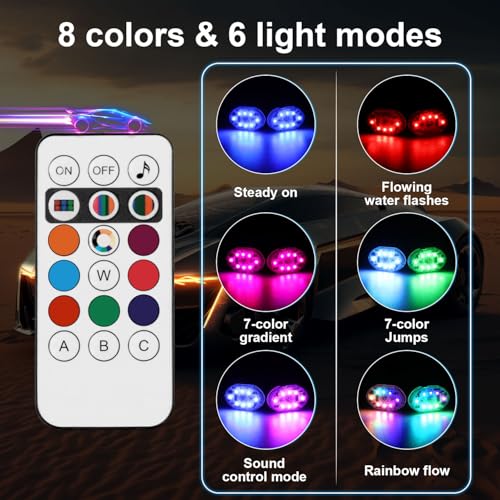 SUNCARACCL 4 luces LED inalámbricas para el interior del aut