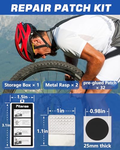 Kit de reparación de neumáticos de bicicleta, con 26 parches
