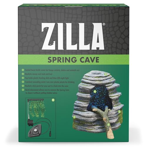 Zilla Decoración de cueva de primavera con LED azul, cámara